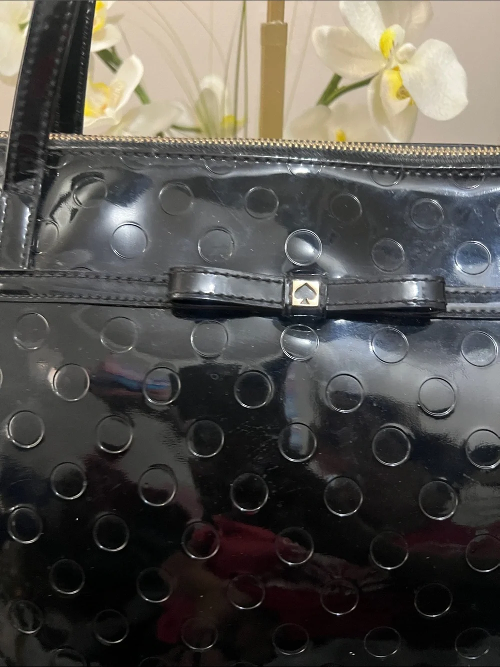Kate Spade Black Patent Leather Shoulder Bag GUC retail $249